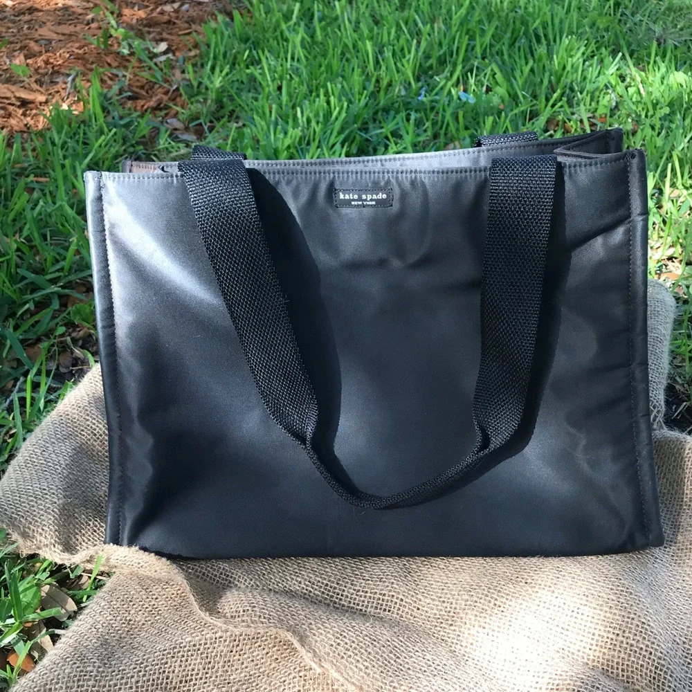 Large Black Kate Spade Tote 10”H x 14 1/2” L